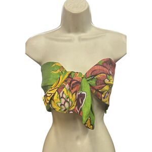 Rhode Green Print Bandeau Top NWT Size Small